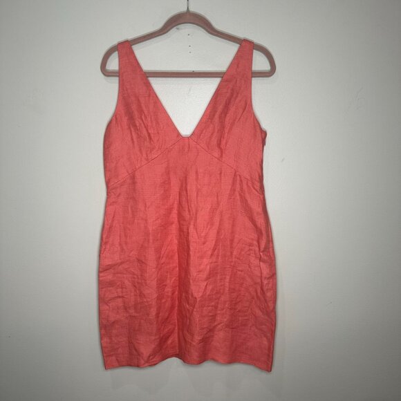 Banana Republic Lina Linen Mini Dress Pink Size 10 Minimal Vacation Beach NWT - Picture 1 of 9